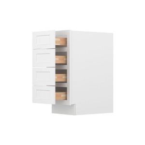 HOMLUX Easy-DIY Shaker White Ready to Assemble Drawer Base Kitchen Cabinet With 4-Drawers - 1 of 3