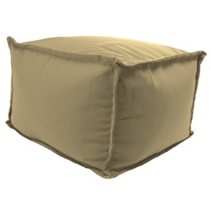 23" x 25" x 17" Outdoor Bean Filled Pouf/Ottoman In Sunbrella Canvas Heather Beige - Jordan Manufacturing - 1 of 4
