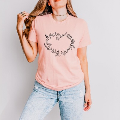 Simply Sage Market Floral Heart Short Sleeve Tee