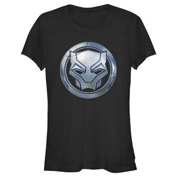 Juniors Womens Black Panther: Wakanda Forever White Panther Icon T ...