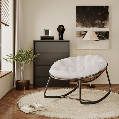 Dsvimoy Accent Chair Trendy Rocking Design for Modern Living Spaces, Gray, 41.4"*24.9"*14.4"