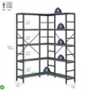 5-Tier L-Shaped Corner Bookcase, Industrial Tall Bookshelf with Storage, Heavy-Duty Metal Frame for Living Room, Bedroom, Home Office - 2 of 4