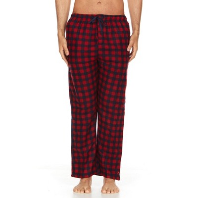 Microfleece Men’s PJ Plaid Pajama Pants with Pockets, Sizes Up to 3X