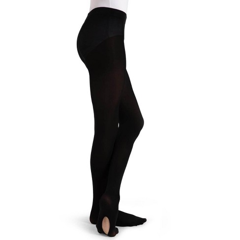 Capezio Black Ultra Soft Self Knit Waistband Transition Tight, Toddler One  Size