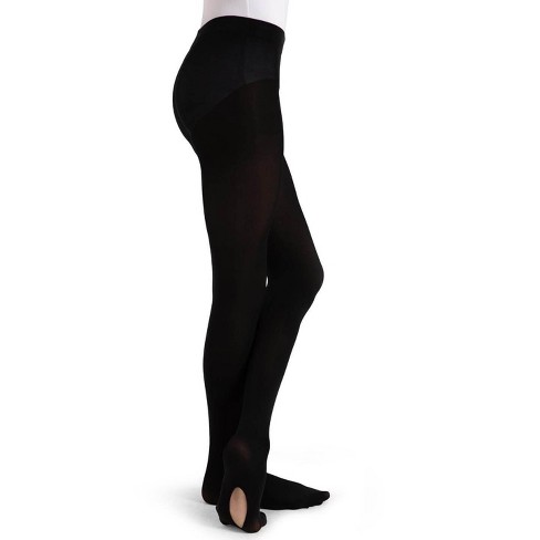 Capezio Self Knit Waistband Stirrup Tights