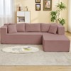 Mjkone W106'' Modern 2-Piece Free Combination Corduroy Upholstered L-Shaped Modular Sectional Sofa With Right Chaise And Pillows - 2 of 4