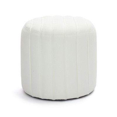 Rust Chenille Round Ottoman with Soft Foam Cushioning