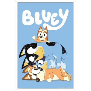 Trends International Bluey (2018) - Stacked Up Family Fun Framed Wall Poster Prints - 1 of 4