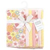 Hudson Baby Infant Girl Cotton Flannel Burp Cloths, Peace Love Flowers 7 Pack, One Size - 2 of 4
