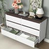 TIRAMISUBEST 51" Rattan Dresser with Drawers, 6 Drawer Dresser for Bedroom, Clothes Storage Cabinet for Bedroom, Metal Handle&Wood Legs for - 2 of 4