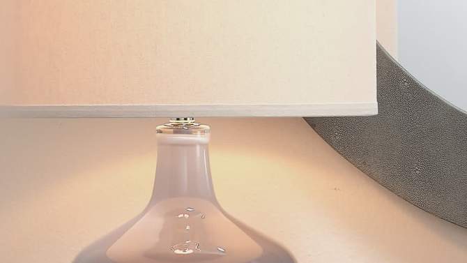 Plum Jar Ceramic Table Lamp with Drum Shade Gray - Splendor Home, 2 of 8, play video