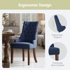 Set of 2 Wingback Upholstered Dining Chairs with Tufted Back and Wood Legs, Fabric Side Chairs for Kitchen or Living Room - 4 of 4