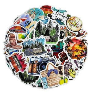 Wrapables Waterproof Vinyl Stickers, 100pcs, World Travel - 1 of 4