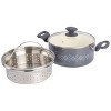 Spice By Tia Mowry Savory Saffron 5 Quart Ceramic Nonstick Aluminum Dutch Oven with Lid and Steamer - 2 of 4