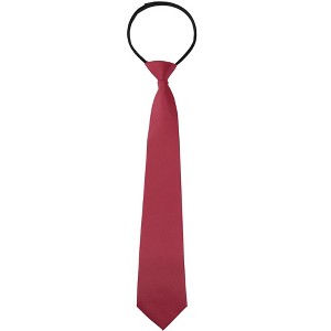 Allegra K Men's Pre Tied Formal Casual Zipper Solid Color Adjustable 8cm-wide Tie - 1 of 4