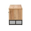 Reid Wood and Metal 2 Drawer TV Stand for TVs up to 45" Dark Brown - Baxton Studio: Entertainment Center with Storage - 4 of 4