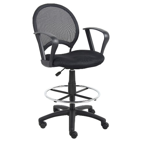 Mesh Drafting Stool with Loop Arms Black - Boss Office Products - image 1 of 4