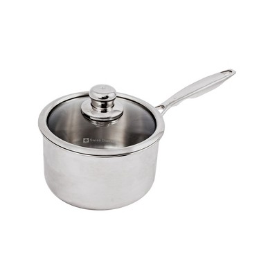 Swiss Diamond Premium Clad Induction Sauce Pan with Tempered Glass Lid