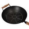 Joyce Chen Professional Series 14-Inch Carbon Steel Excalibur Nonstick Flat Bottom Wok Set with Lid and Maple Handles, 10 Pieces - 3 of 4