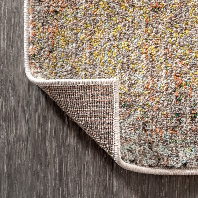 Cream and Yellow Abstract Synthetic Area Rug, 3 x 5