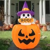 Joyfy 5FT Halloween Inflatables Outdoor Decorations, Animated Inflatable Ghost on Pumpkin with LEDs for Halloween Outdoor Yard Lawn Garden Decoration - 4 of 4