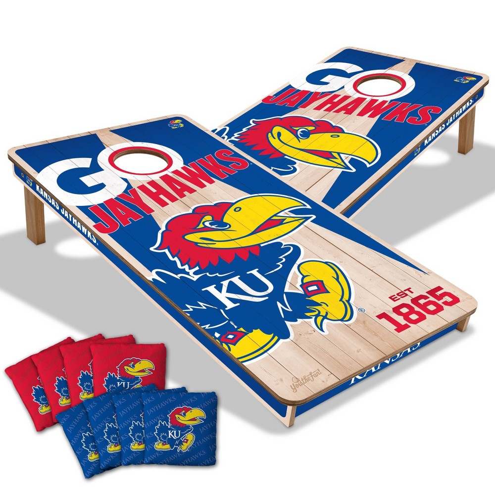 NCAA Kansas Jayhawks 2'x4' Wood Toss Game Set
