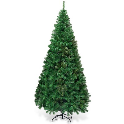 Costway 5Ft/6Ft/7Ft/8Ft Artificial PVC Christmas Tree W/Stand Holiday Season Indoor Outdoor Green