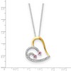 Black Bow Jewelry Rhodium & Gold Tone Plated Silver & CZ Forever by Your Side Necklace - image 2 of 4