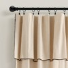 Modern Faux Linen Embroidered Edge With Attached Valance Window Curtain Panels Dark Linen 52X84 Set - 2 of 4