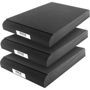 Pyle Monitor Speaker Risers - Acoustic Sound Isolation Platforms, High-Density Foam (PSI03X2) - 1 of 4