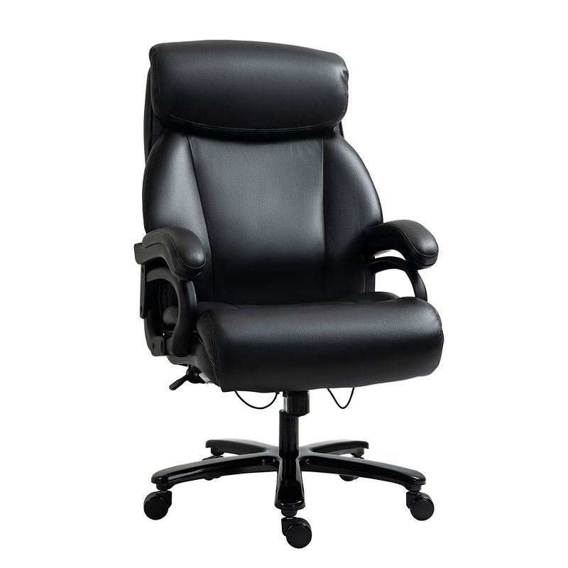 Vinsetto Big and Tall Executive Office Chair 396lbs with Wide Seat, Home High Back PU Leather Chair with Adjustable Height, Swivel Wheels, 5 of 10