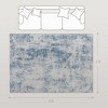 Area Rug Machine Washable Non-Slip Modern Abstract Carpet for Living Room, Bedroom and Dining Room, Blue - 4 of 4