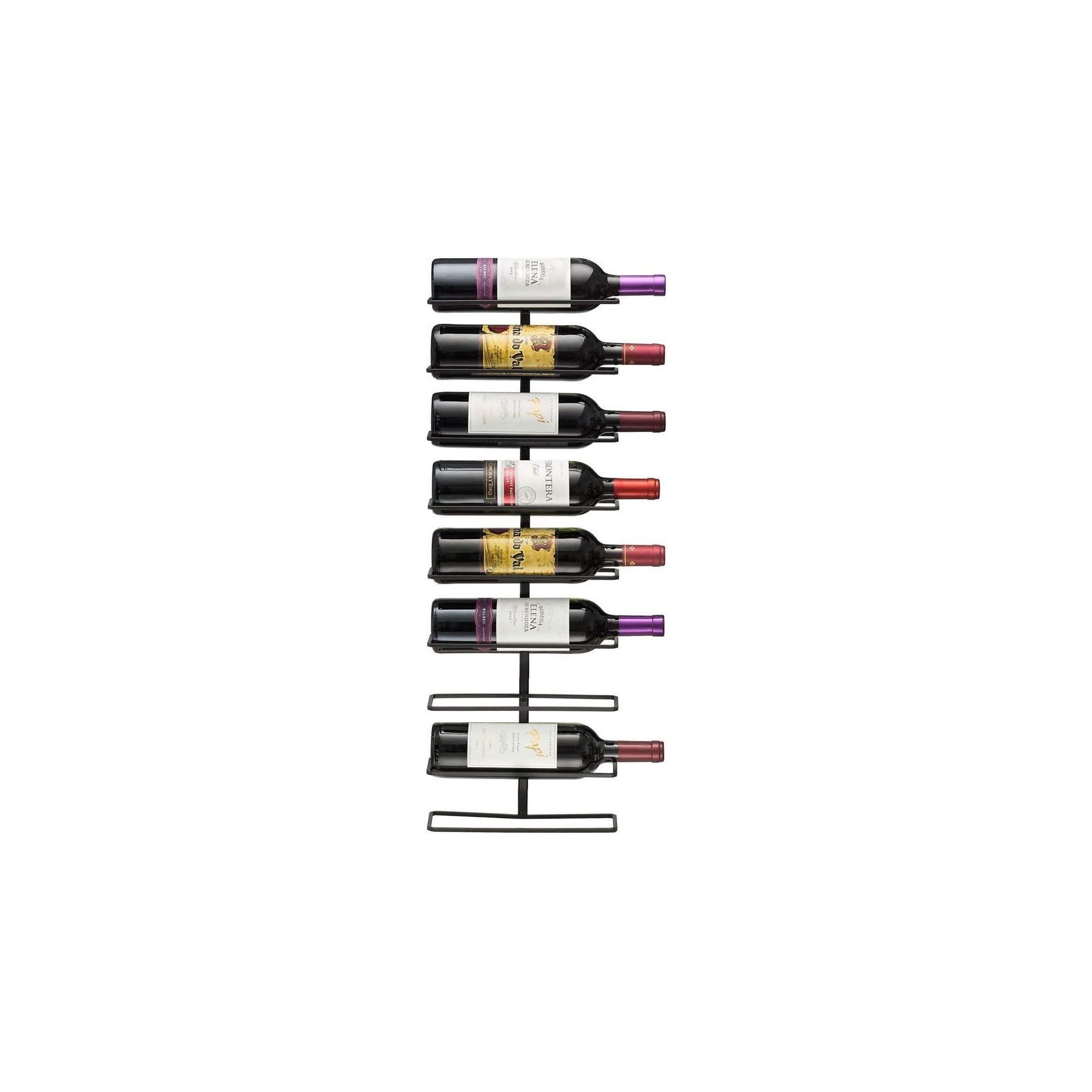 Sorbus 9-Bottle Wall Mounted Metal Wine Rack - Holds Wine Bottles, Liquor, Champagne