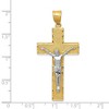 Black Bow Jewelry 14k Two Tone Gold Diamond-cut Crucifix Cross Pendant - 4 of 4
