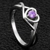 Christine Engagement Ring for Women Promise Heart Birthstone Cz Sterling Silver by Ginger Lyne - 3 of 4