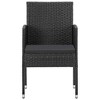 vidaXL Garden Chair Set of 4 Black PE rattan, steel, 100% polyester - 3 of 4