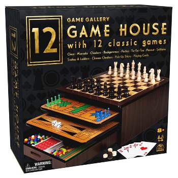 TCG Toys 7-in-1 Classic Wood Board Games Set, Ages 6+