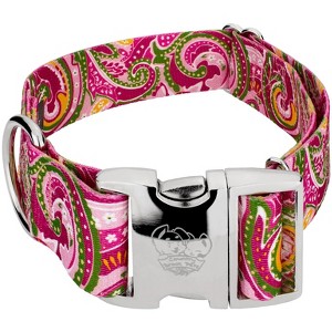 Country Brook Petz 1 1/2 Inch Premium Pink Paisley Dog Collar (Medium) - 1 of 4