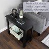 Lavish Home Narrow End Table with Charging Station - 4 of 4