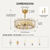 Ludomide 20" Modern Crystal Caged Ceiling Fan,  Gold Luxury Crystal Ceiling Fan, Gold Round Bladeless Chandelier Fan Light With Remote - 3 of 4