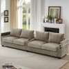 TiramisuBest 133" 4-Seater Corduroy Sofa Couch–Modern Design with USB Ports, Hidden Storage, Flip-Top Cup Holders,Green - 3 of 4