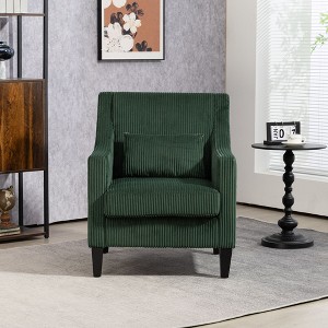 Okak Modern Corduroy Accent Chair with Soft Upholstered Leisure Sofa Scooped Armchair Club Chair for Office Lounge Bedroom - 1 of 4