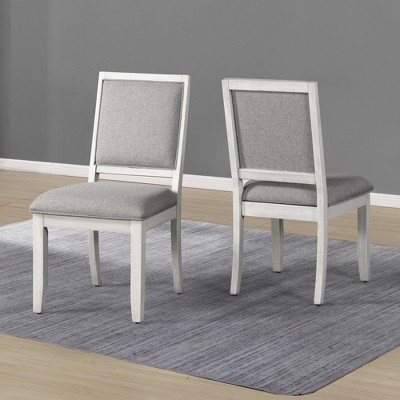 Hardwood Solids Side Chair (Set of 2) with Upholstered Seat and Back, Wood-Framed Back, Tapered Legs, Levelers, and Microfiber Fabric