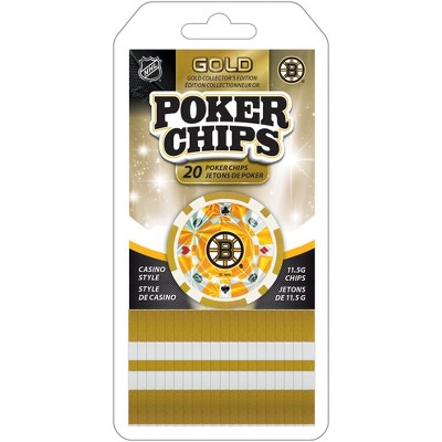 MasterPieces Casino Style 20 Piece 11.5 Gram Poker Chip Set NHL Boston Bruins Silver Edition