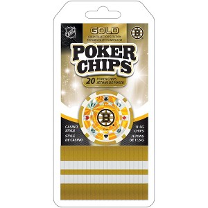 MasterPieces Casino Style 20 Piece 11.5 Gram Poker Chip Set NHL Boston Bruins Silver Edition - 1 of 3