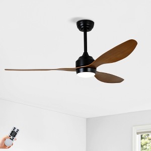 52" Ceiling Fan with Lights Remote Control,Quiet DC Motor 3 Blade Ceiling Fans 6 Speed Levels,Reversible Ceiling Fan,for Patio,Living Room,Bedroom - 1 of 4