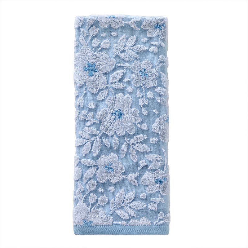 2pc Floral Jacquard Hand Towel Set Sky Blue - SKL Home, 3 of 7