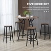 QingMoon Bar Table and Chairs Set, Industrial Round Bar Table with 4 Stools, Counter Height Table and Chairs with Footrest for Dining Rooom - 3 of 4