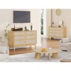 Rattan Dresser for Bedroom, 6 Drawers Dresser for Closet, Chests of Drawers, Oak Storage Dressers Cabinet for Bedroom, Living Room, Entryway - 3 of 4