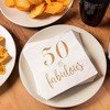 Blue Panda 50 Pack White 50th Birthday Napkins - 5x5 Inches Folded, 3-Ply with Gold Lettering, 50 and Fabulous Napkins for Women - 3 of 4